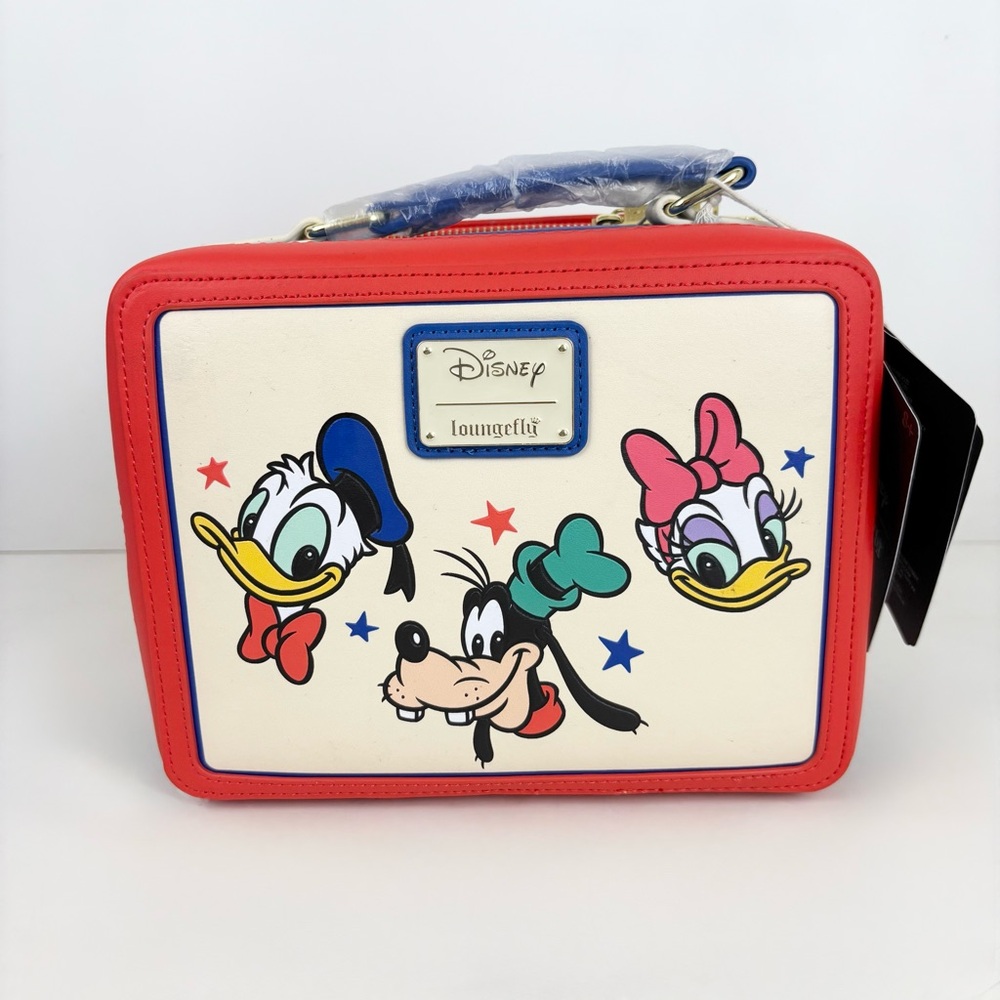 Loungefly Disney Mickey and Friends Red and Blue Lunchbox Crossbody Bag New NWT